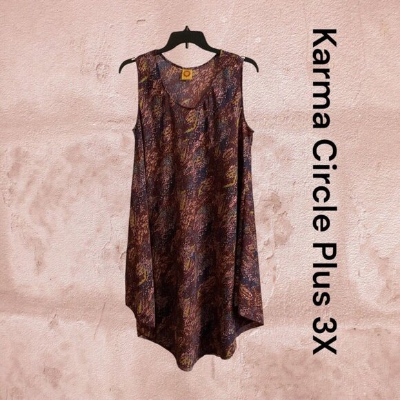 Karma Circle Plus 3 XL Women's Swing Dress Animal Print *1047​​ - Picture 1 of 12